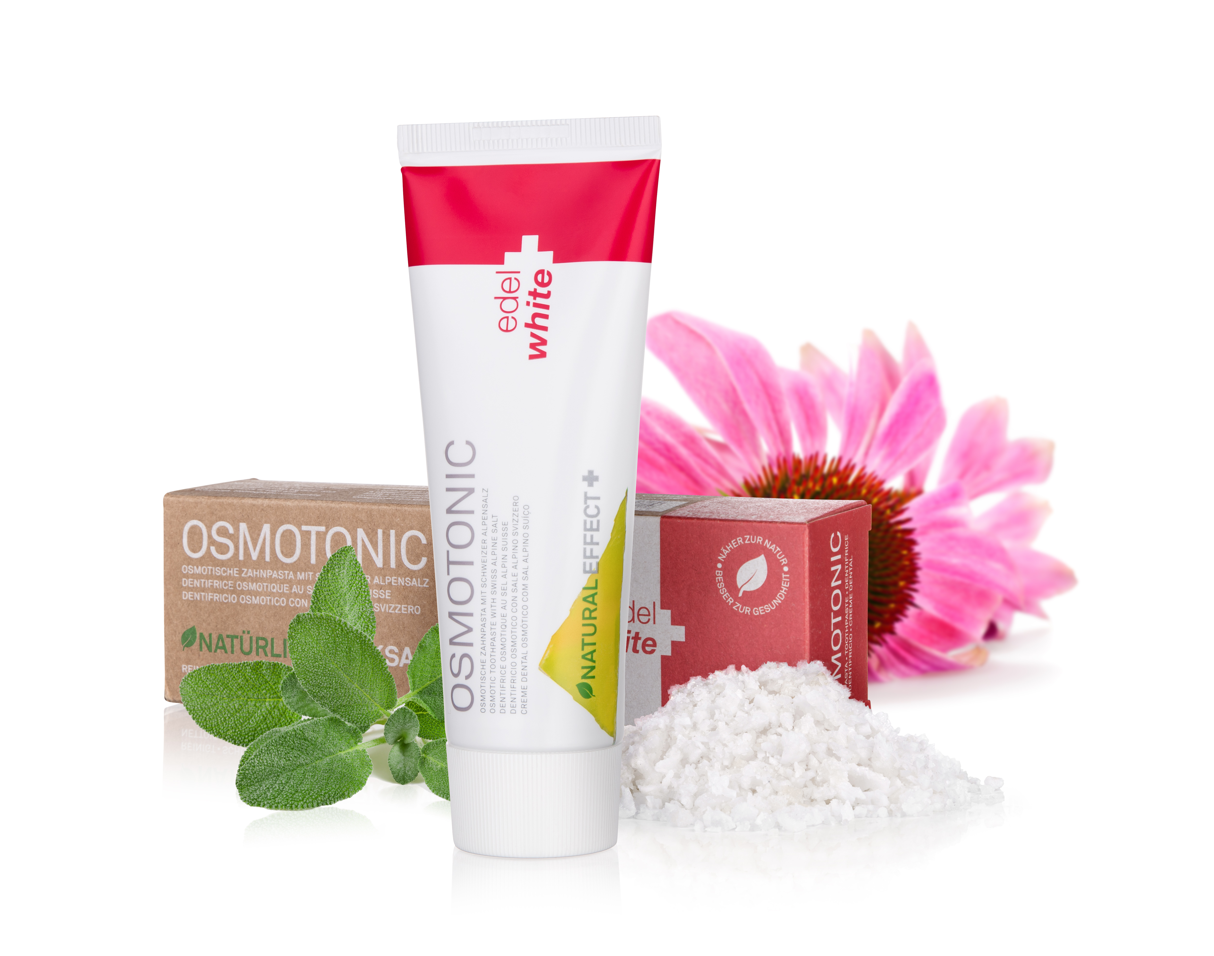 Osmotonic toothpaste with natural extracts of sage and echinacea
