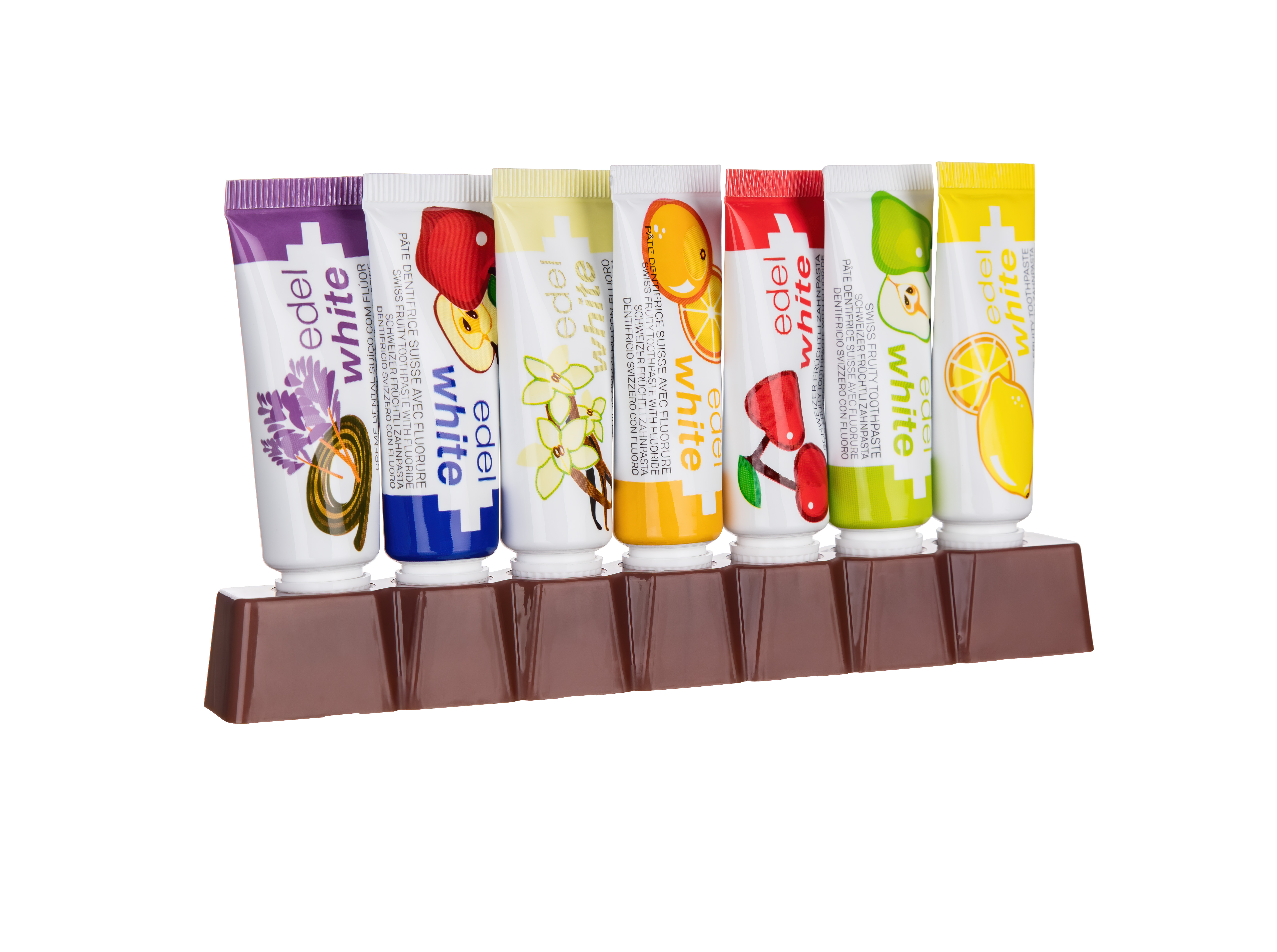 Kids toothpaste in seven fruity flavours