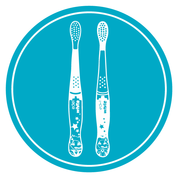 Ergonomic kids toothbrush handle icon