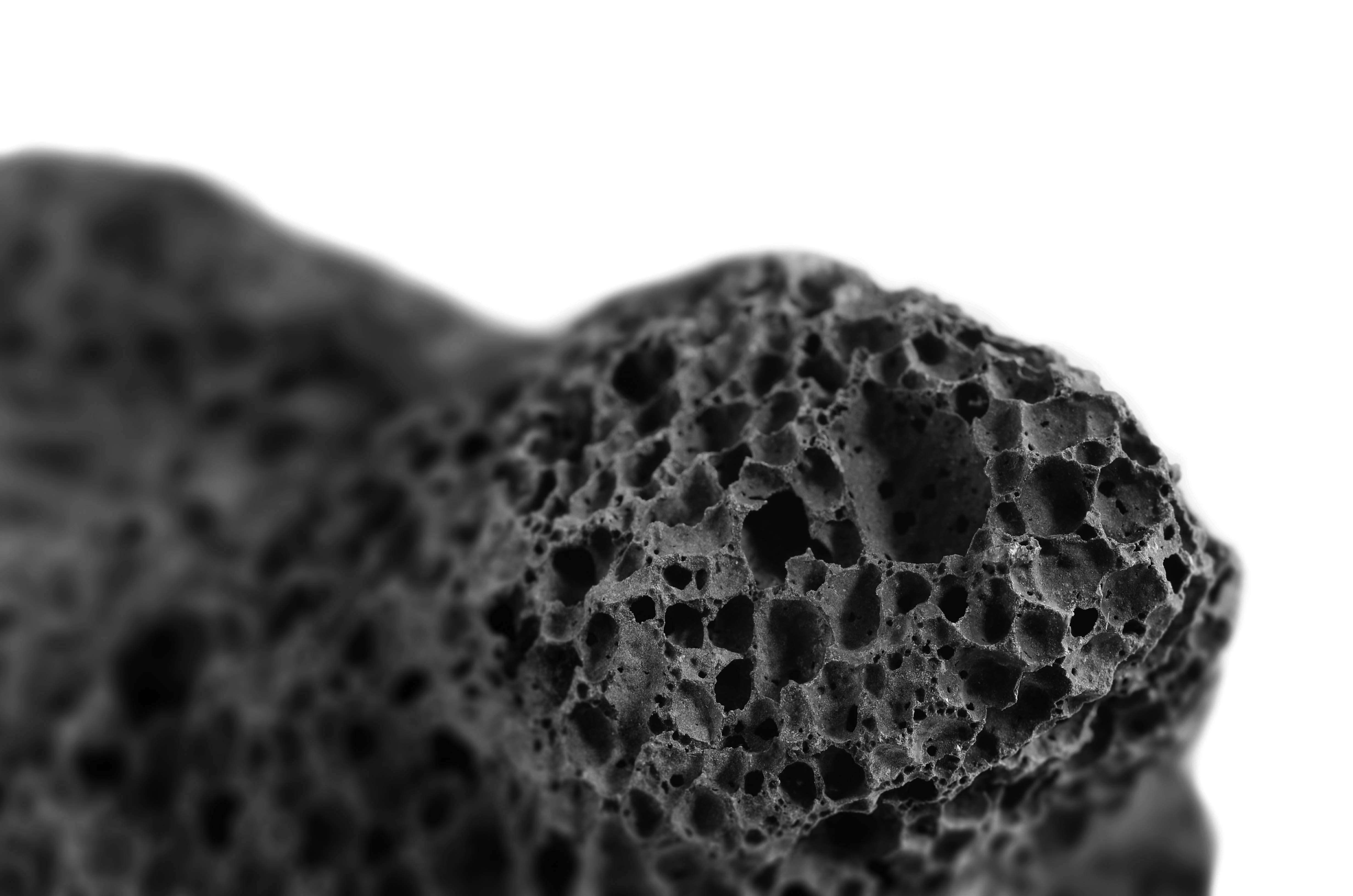 Black porous lava stone