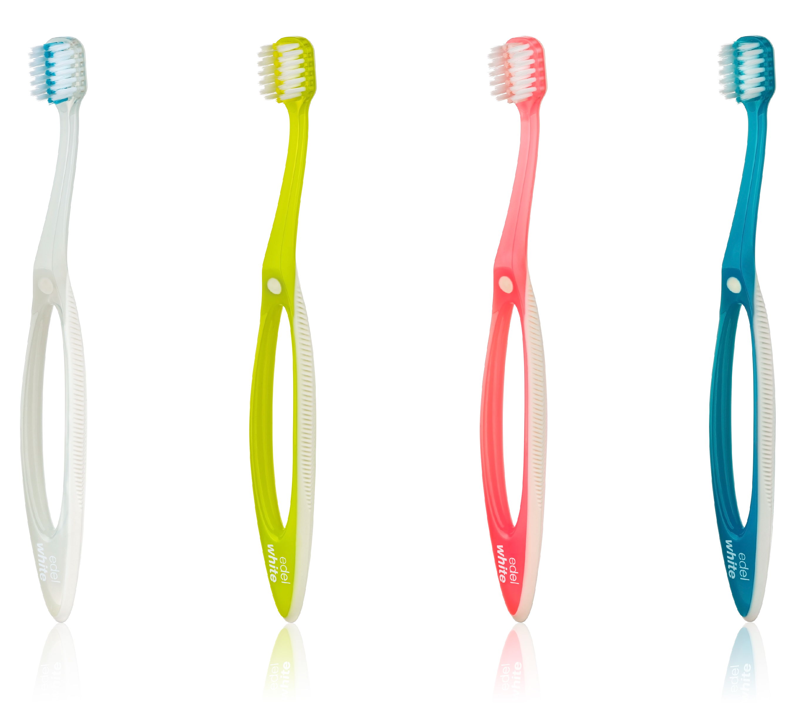 Multicoloured edel white orthodontic toothbrush for braces