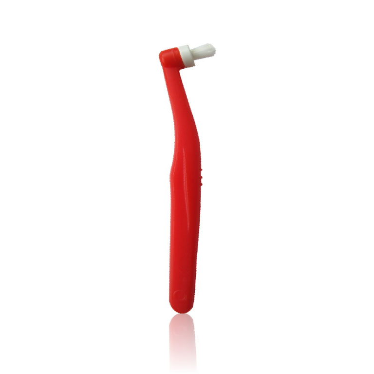 Red single tuft toothbrush