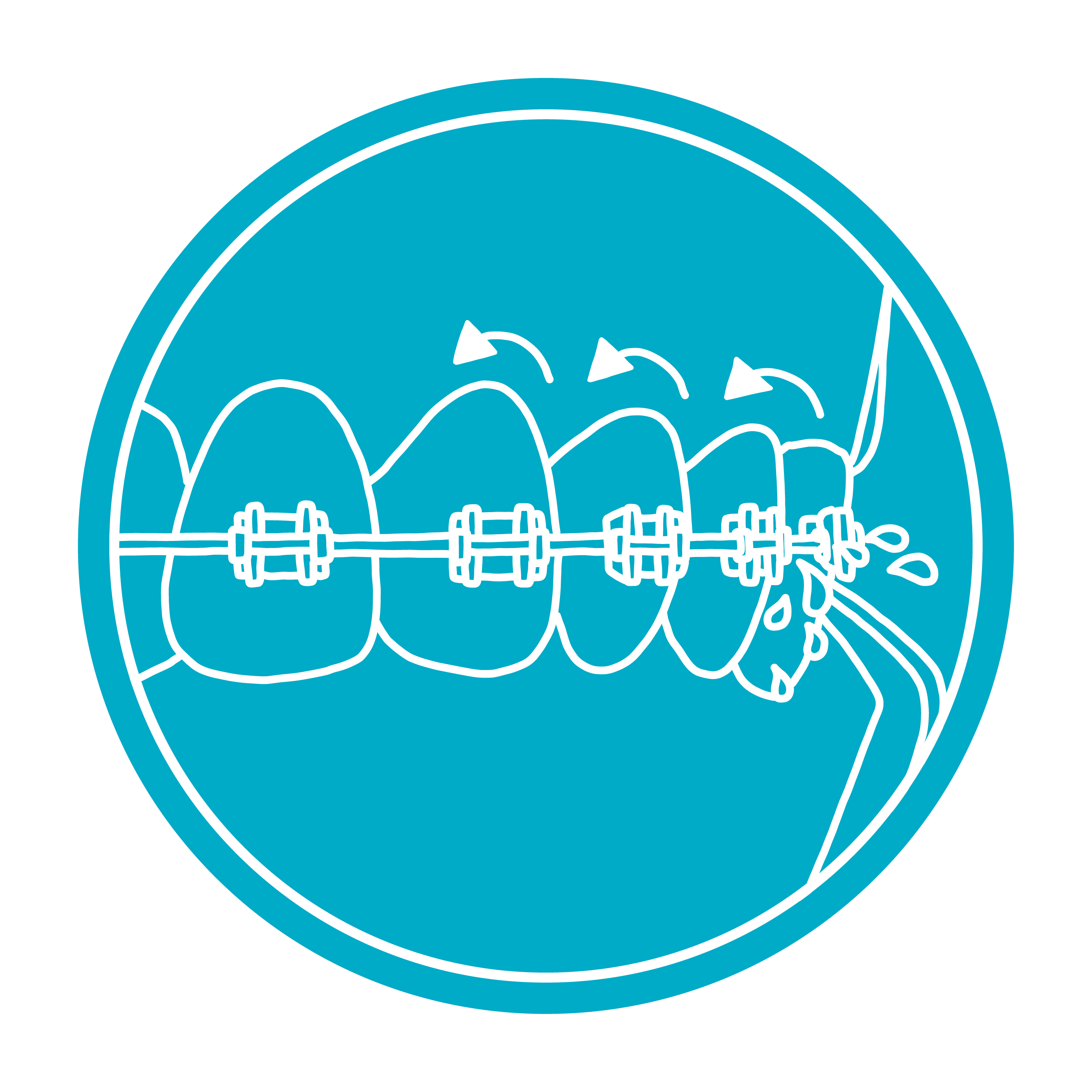 Symbol für Zahnspangen, Implantate und Brücken