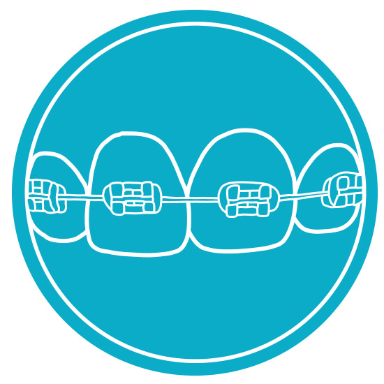 Symbol für Implantate, Brücken und Zahnspangen