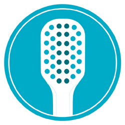 Specialist bristles for cleaning braces icon